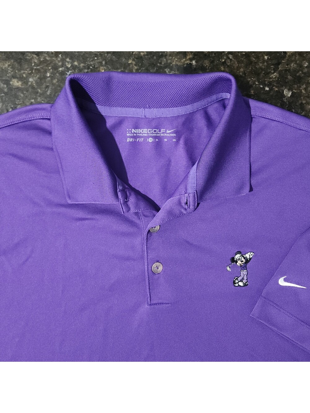 Nike Dri Fit Disney Mickey Mouse Golf Polo Shirt Performance Stretch Mens XL